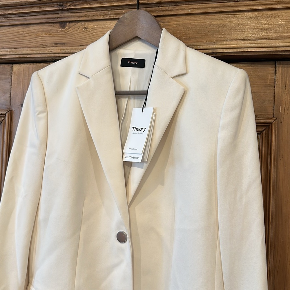 Theory Cream Two-Button Blazer - image 4